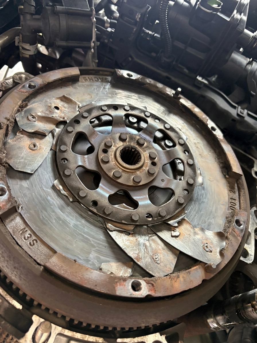 Technician diagnosing a clutch fault during a mobile clutch repair in Essex